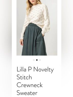 Lilla P Novelty Stitch Crewneck Sweater, NWT sz M